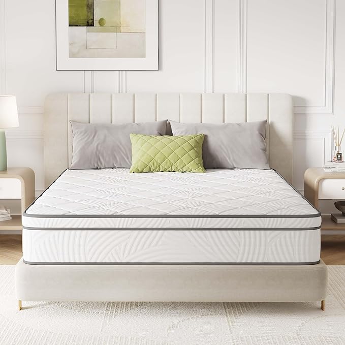 Novilla Twin Mattress 10 Inch, Hybrid Mattress Twin Size with Comfy Support, Bed Mattresses in a Box with Individual Pocket Springs for Motion Isolation & Pressure Relief, Certipur-Us Certified