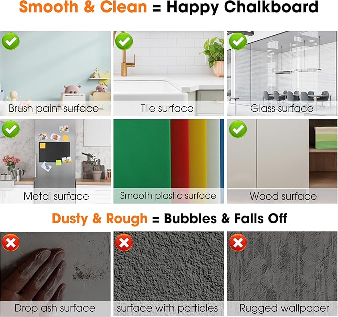 Chalkboard Wallpaper Peel and Stick, 17.5"x393.7" Blackboard Contact Paper Self