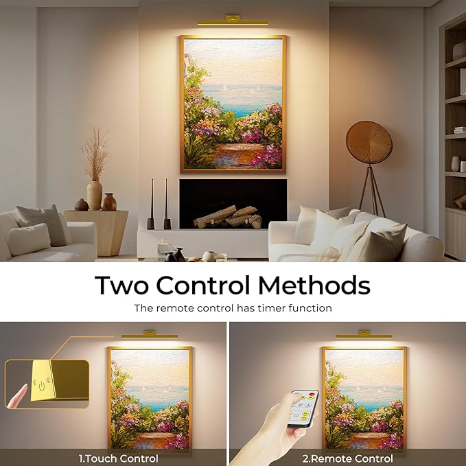 Afyuol Picture Lights Wall Light 16in CCT Gallery Light | Battery Operated