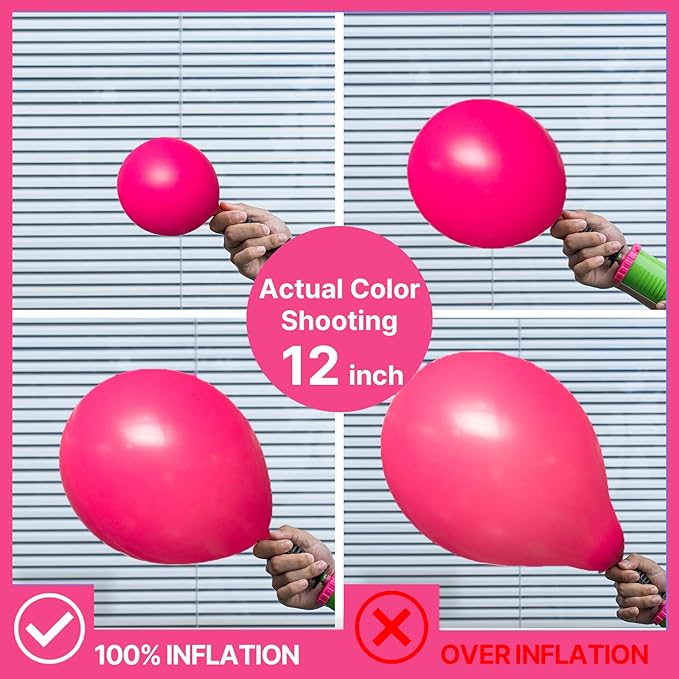PartyWoo Hot Pink Balloons 50 pcs 5 Inch Small Mini Dark Pink Magenta Fuchsia Latex Balloons for Wedding Baby Shower Gender Reveal Valentine's Day Bachelorette Birthday Party Decorations Pink-Y12