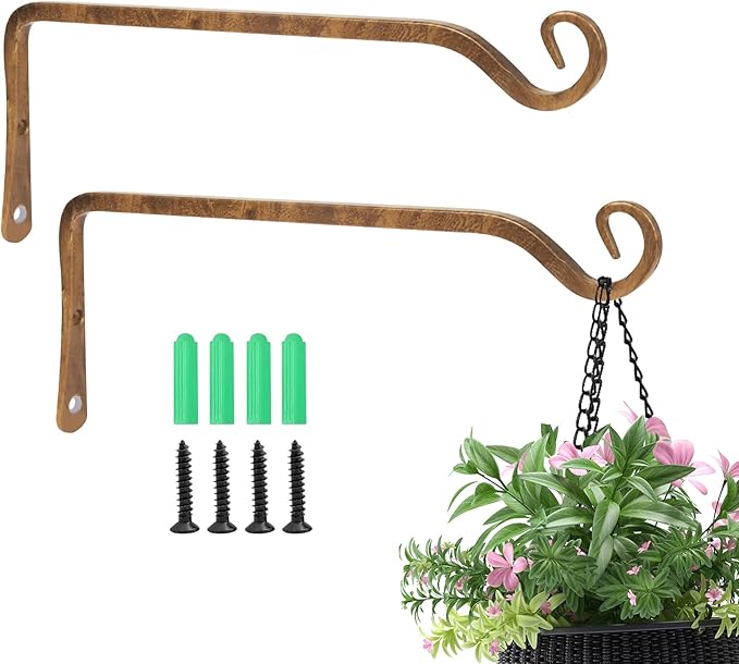 Jardim 2 Pack 10 Inch Premium Decorative Metal Iron Wall Hangers