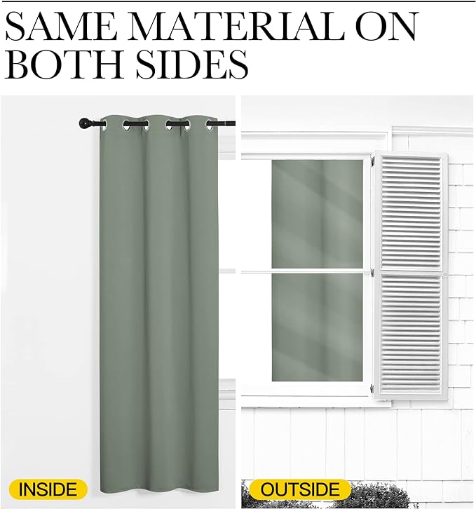NICETOWN Bedroom Curtain Panels Blackout Draperies, Thermal Insulated Solid