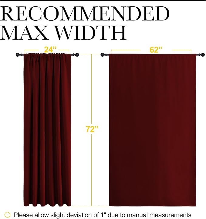 NICETOWN 2 Panels Blackout Curtains, Rod Pocket Window Curtains Room Darkning