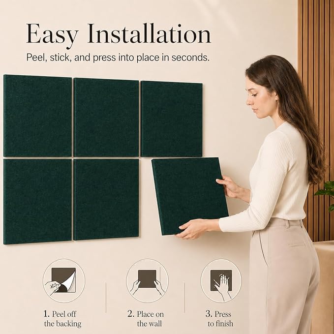 Large Cork Boards for Walls – 36" x 24" Self Adhesive Felt Wall Tiles
