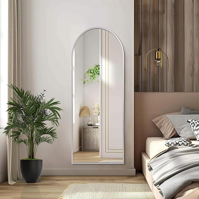 48x16 inches Arch Bathroom Full Length Mirror, Metal Aluminum Frame Modern