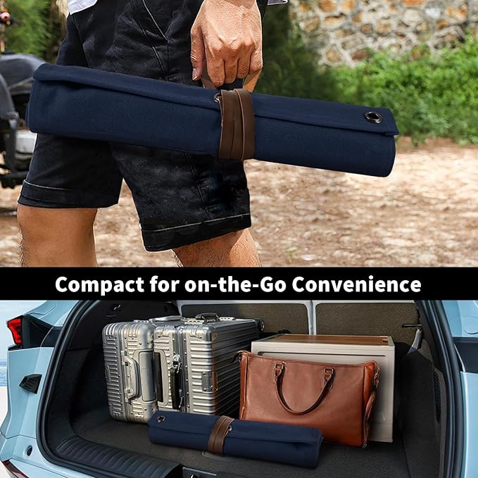 Chisel Roll,Small Tool Roll Pouch,Tool Roll Bag Organizer, Heavy Duty Waxed Canvas Tool Bag, Multi-Purpose Roll-Up Storage Bag for Hand Tools Holder with 6 Pockets Wrench Roll Up Pouch