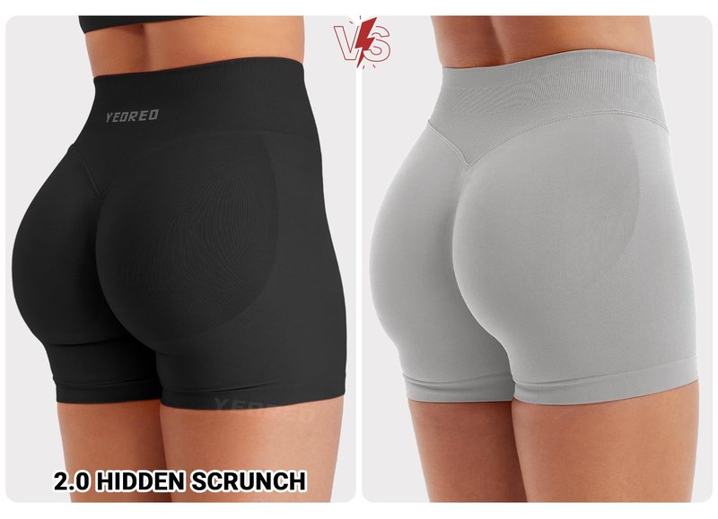 YEOREO Hidden Scrunch Workout Shorts Vision Women Seamless Gym Shorts High Waist Yoga Shorts