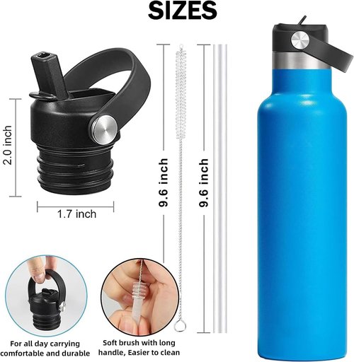 Hydro Flask Straw Lid - Flexible Replacement Lid for 18/21/24 oz Standard Mouth Bottles | BPA Free