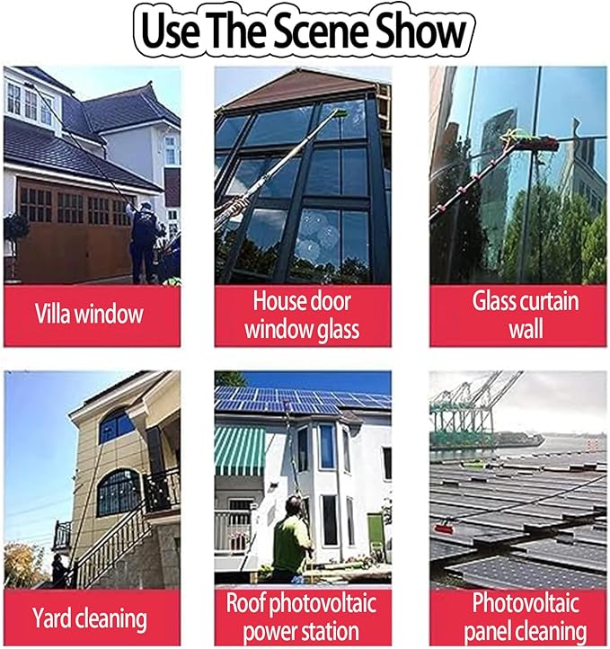 Water Fed Telescopic Brush,Extendable Solar Panel Roof Cleaning Tools,Photovoltaic Panel Cleaning,Conservatory Roof Cleaner,for Photovoltaic Panel Cleaning 35cm-6m/20FT