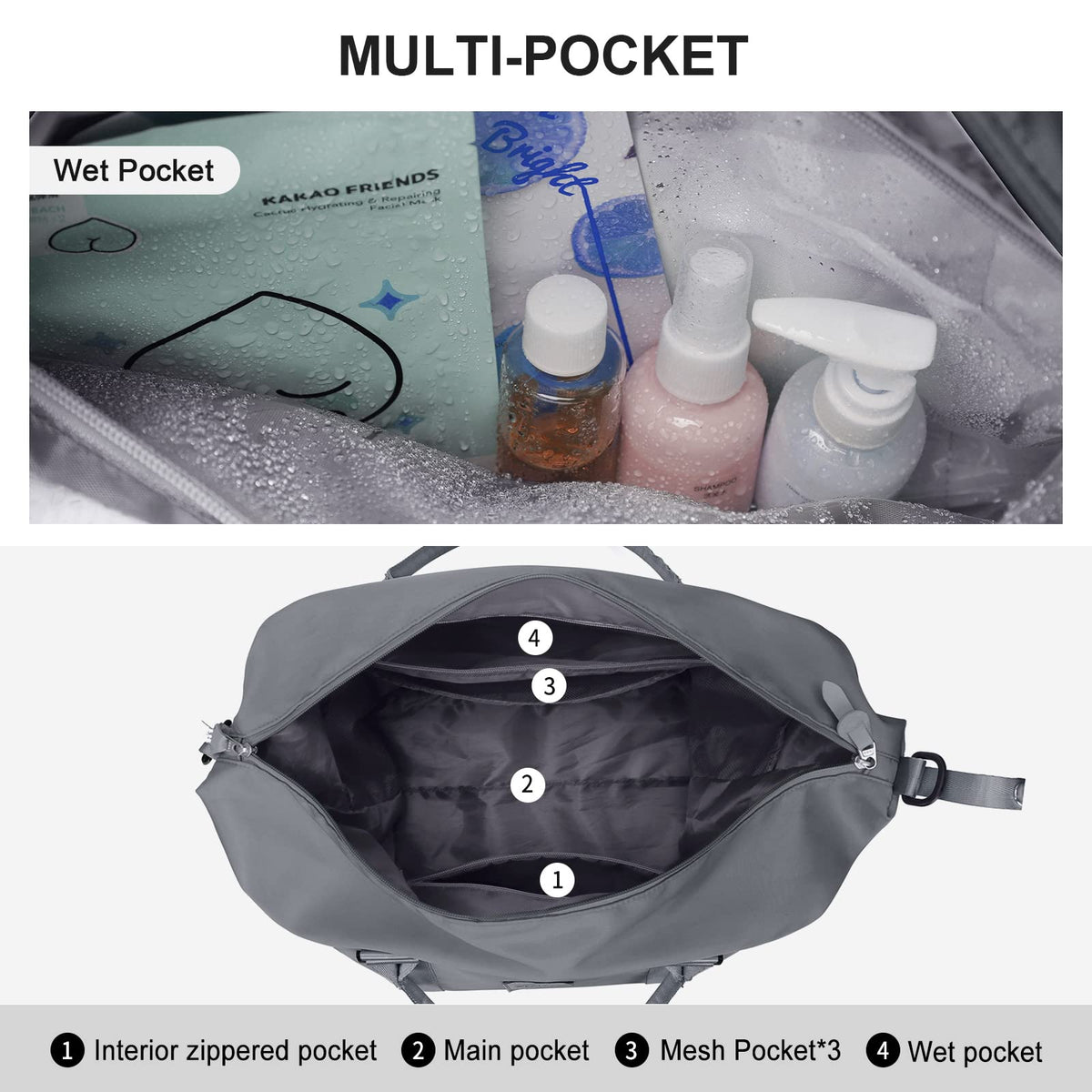Travel Duffel Bag, Carry-on Overnight Weekender Bags for Women