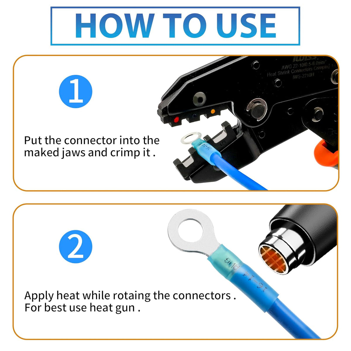 180Pcs Heat Shrink Wire Connectors Kit | Waterproof Marine & Automotive Electrical Crimp Terminals