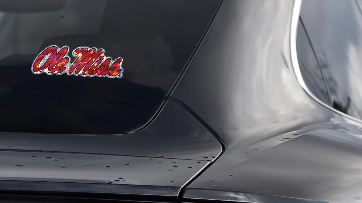 Official Ole Miss 3D Reflective Decal | Premium All-Weather Sticker for Car, Laptop, Water Bottle & More | Made in USA