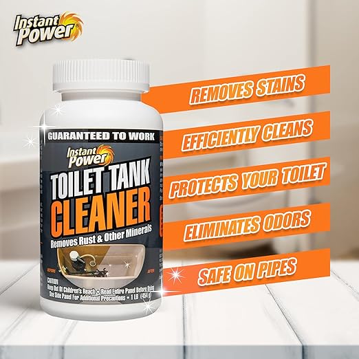 Instant Power Toilet Tank Cleaner ?€? Bathroom Toilet Cleaning Powder, Removes Rust and Other Minerals, No Scrubbing, 16 Oz