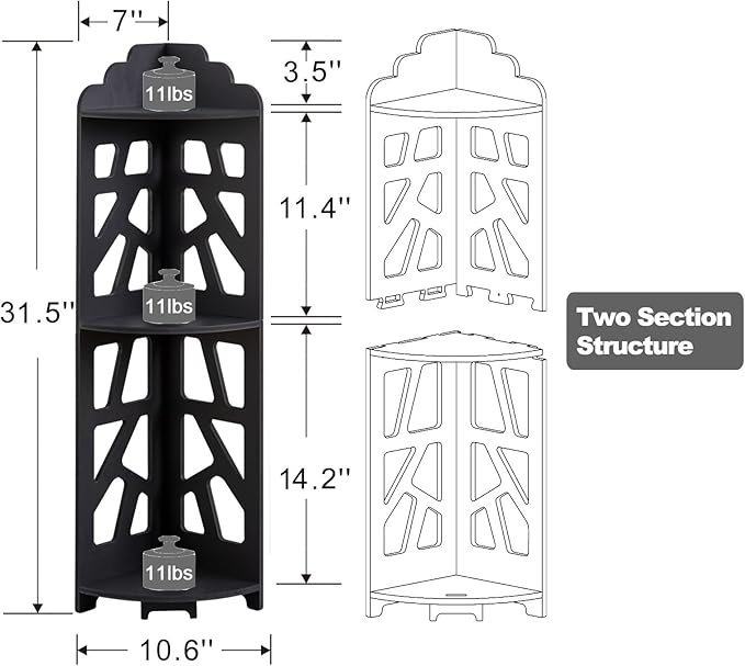 J JINXIAMU Corner Shelves, Corner Shelf Stand Waterproof Great