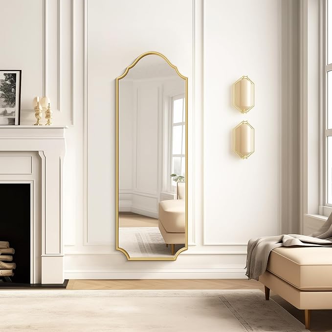 WallBeyond Arched Full Length Mirror Wall Mounted, Living Room, Hanging or