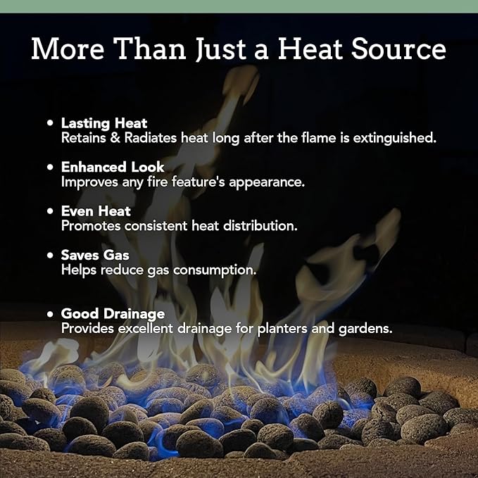 Black Lava Rocks for Fire Pit - 1 to 2 inch 10 lbs - Gas Fireplace Rocks - Black Lava Rock for Propane Fire Pit - Decorative Lava Stone Volcanic Rock for Outdoor & Indoor Gas Fireplace