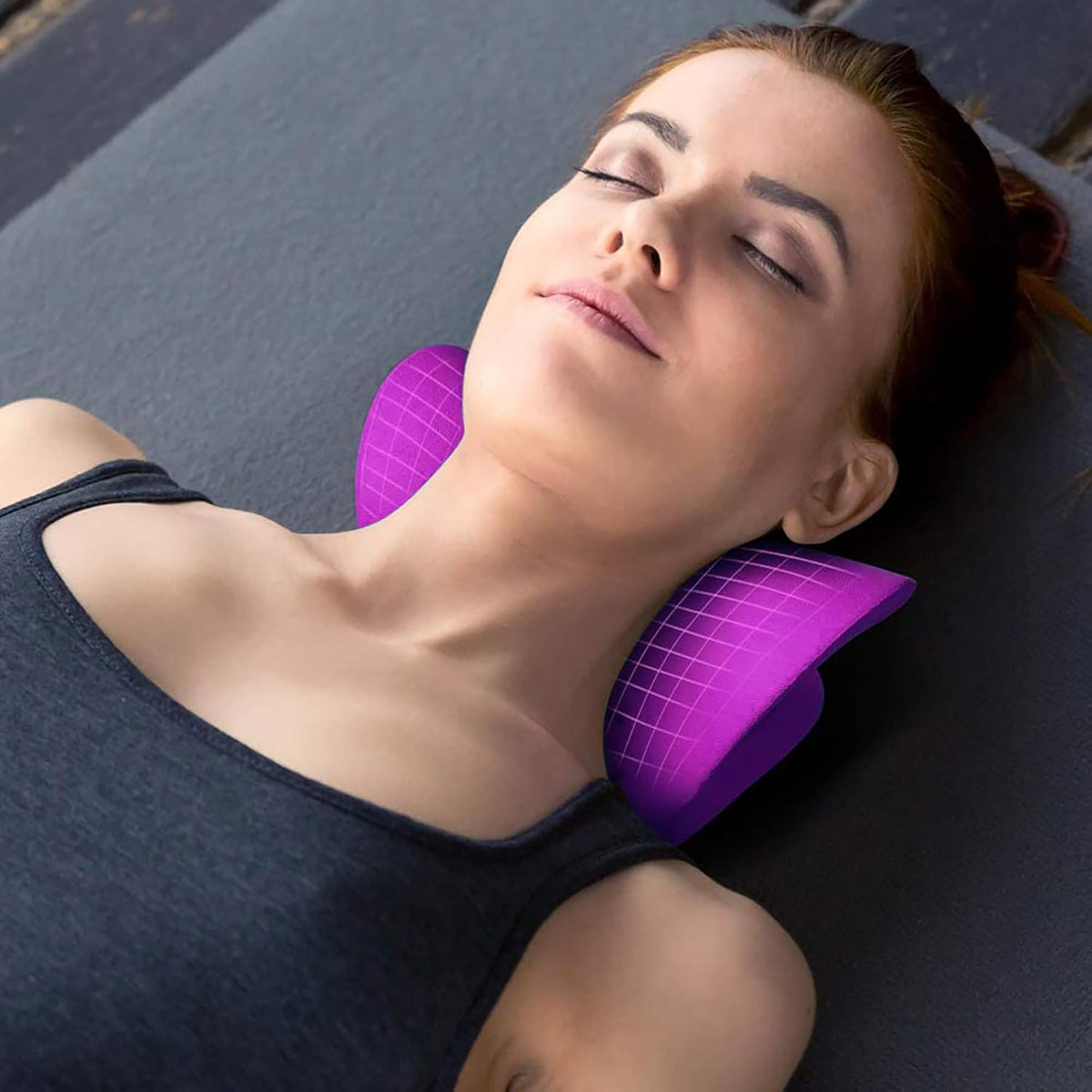 RESTCLOUD Neck and Shoulder Relaxer - Cervical Traction Device for TMJ Pain Relief | Chiropractic Pillow (Purple)