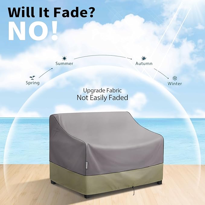 KylinLucky Outdoor Patio Sofa Cover fit 62 x 38 x 35 inch, 61 x 37, 60 x 36 Waterproof Weatherproof Heavy Duty 600D Garden Furniture Cover for Outside Sofa Couch
