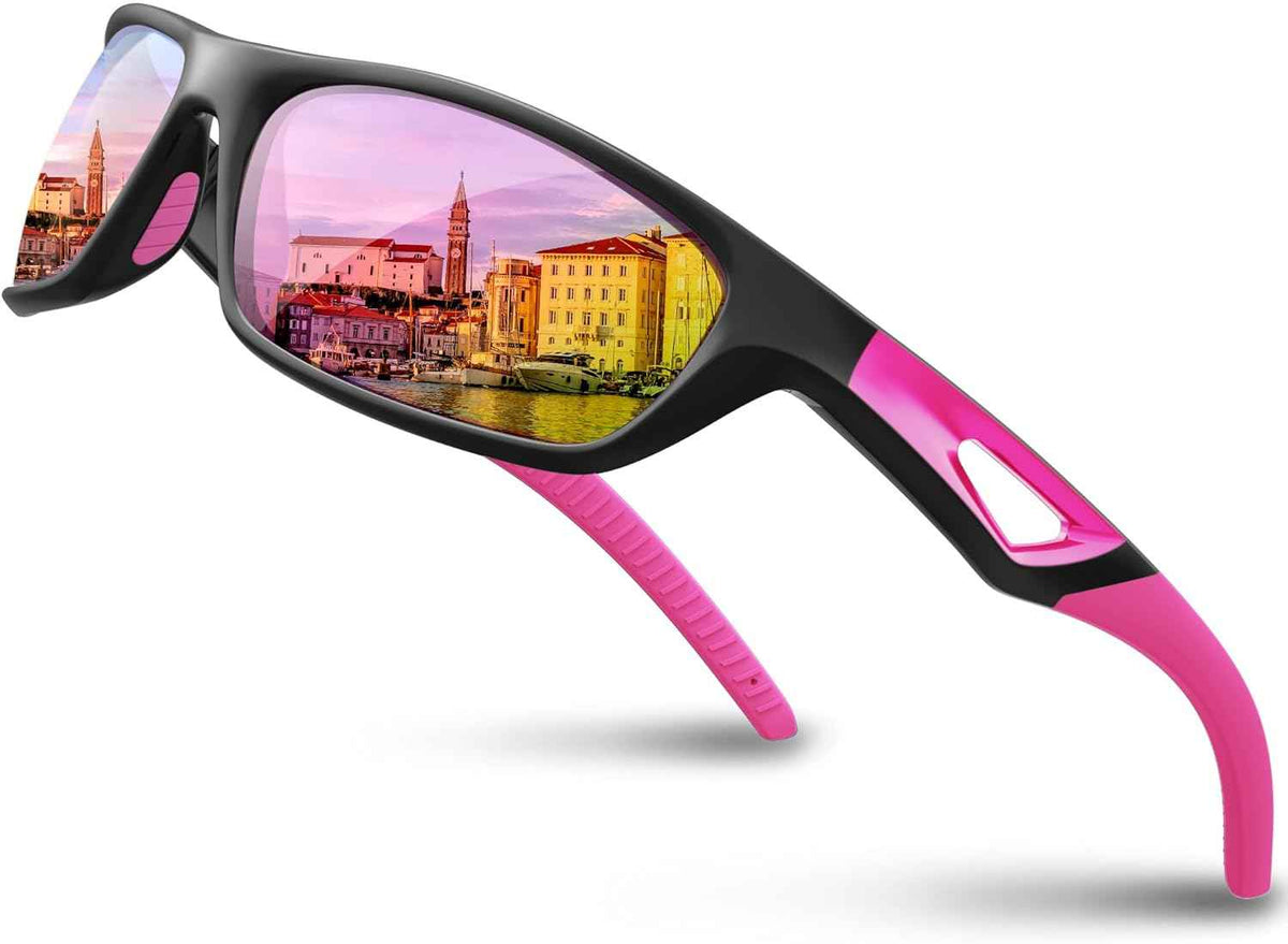 RIVBOS Polarized Sports Sunglasses for Men & Women - TR90 Frame for Cycling, Fishing, Running