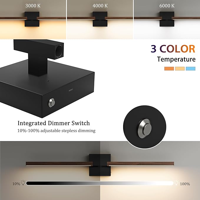 Rayogale Rechargeable Battery Operated Wall Sconce Set Two, 8000mAh Cordless