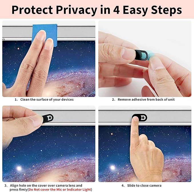 Webcam Cover, 0.03in Ultra Thin Slide Web Camera Covers for Laptop Computer Smartphone Mac iMac MacBook, Sliding Blocker Cover Protect Your Privacy Security (3*Small+3*Big)