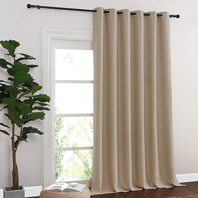 NICETOWN Blackout Sliding Glass Door Curtains, Room Darkening Thermal Insulated