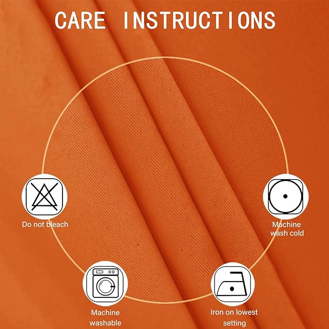 LEMOMO Orange Blackout Curtains/38 x 54 Inch/Set of Two Panels Grommet Living