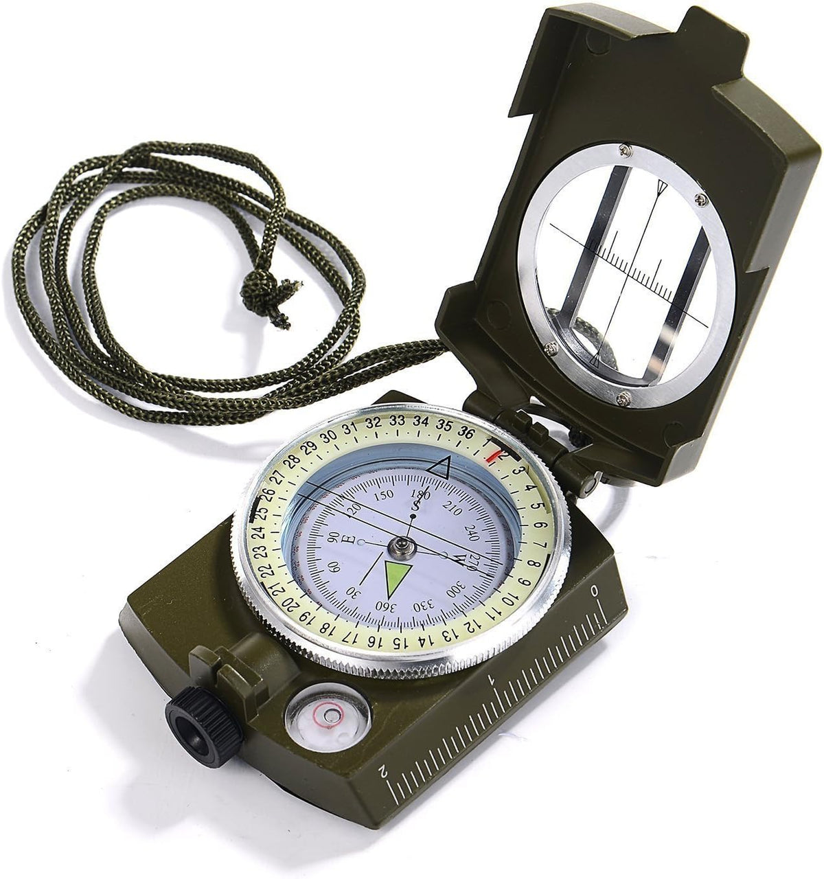 Military Lensatic Sighting Compass - Waterproof & Durable for Outdoor Adventures