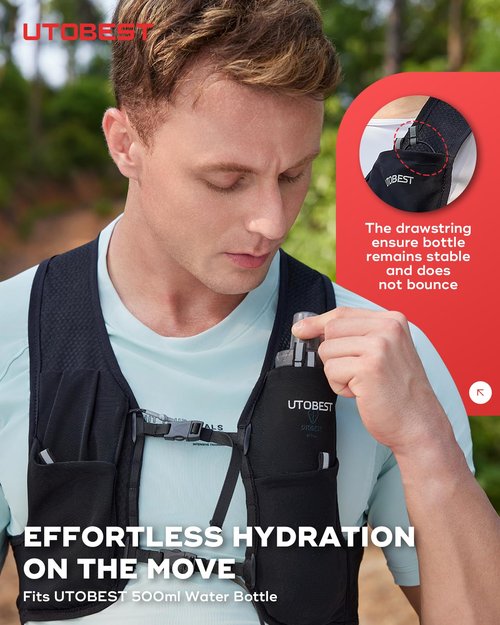 UTOBEST Running Vest for Women Men, Ultra-Light Minimalist Hydration Breathable Reflective Running Gear for Trail Hiking Jogging SM Vest Only