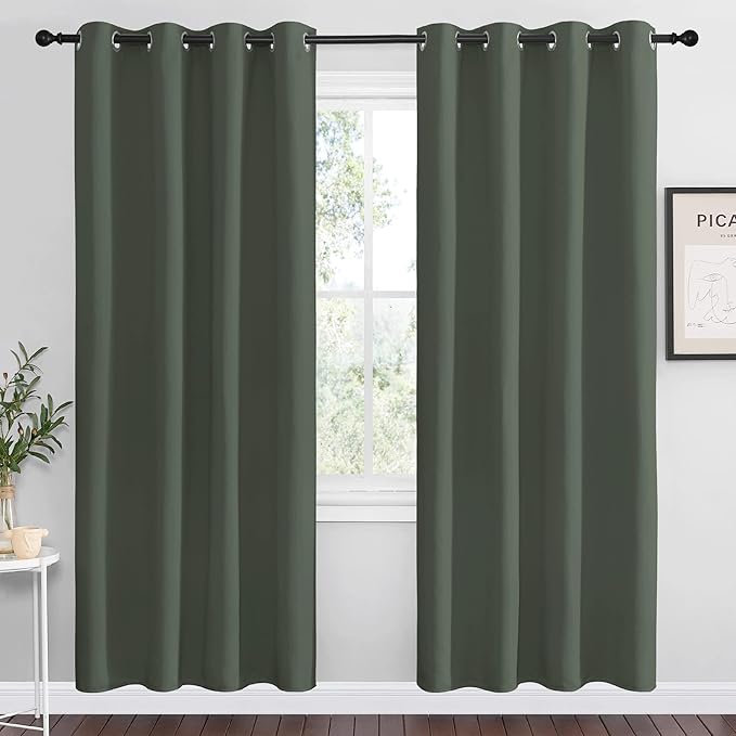 NICETOWN Dark Mallard Blackout Curtain Panel Grommet