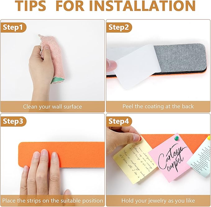 5 Pack Felt Pin Board Bar Strips Bulletin Board