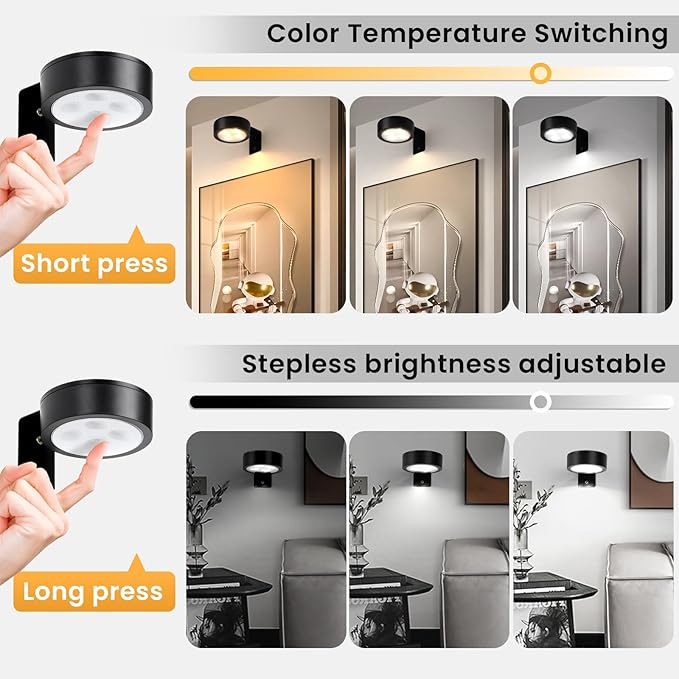 2-Pack Picture Light Battery Operated