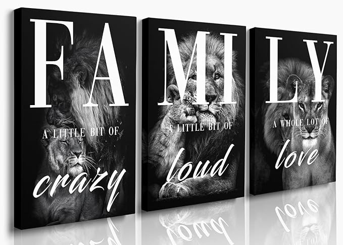 GUBIYU Farmhouse Family Wall Art Set of 3 Home Living Room Dining Room Wall