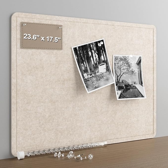 Large Felt Bulletin Board for Wall, Soft Felt Cork Board for Office, Home
