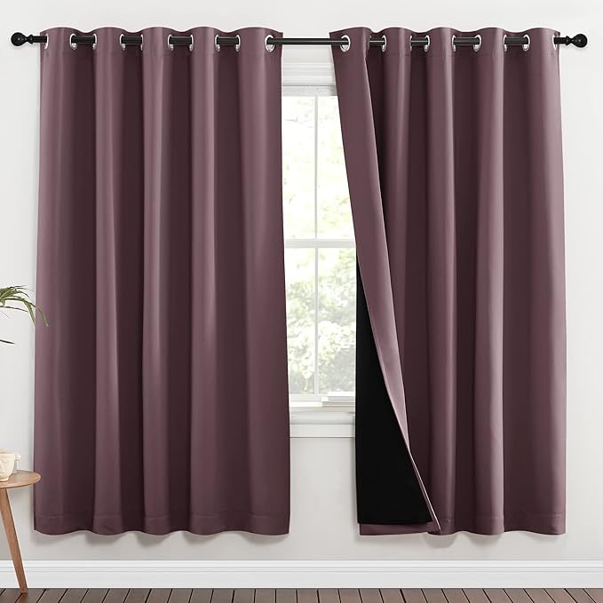 NICETOWN 100% Blackout Window Curtain Panels, Full Light Blocking Drapes