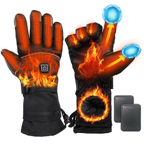 Minthouz Heated Gloves for Men Women - 5000mAh Rechargeable Heated-Gloves with Touchscreen Waterproof, Upgrade Non-Slip Electric Heating Glove for Winter Outdoor Cycling Camping Skiing Fishing Hiking