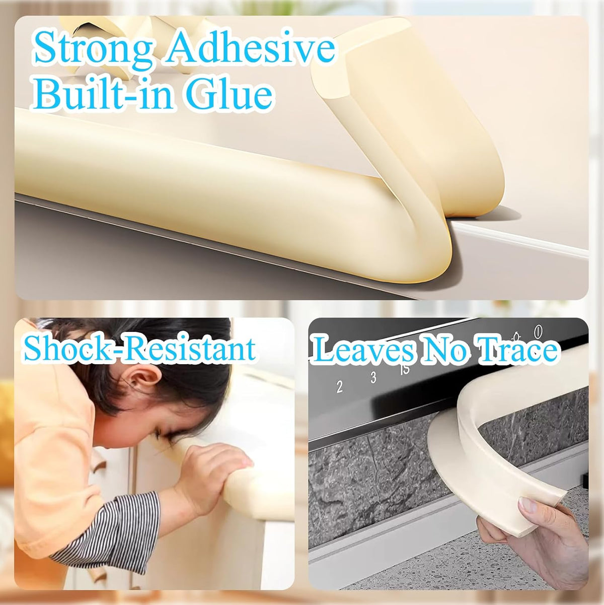 Baby Proofing Edge Corner Protector,1Roll L-Shape Soft Cabinet Door Bumper Corner Strip,4 Furniture Safety Bumper Corner Guards,Wall Protector,Self Adhesive,for Nursery,Fireplace,Kitchen,Table