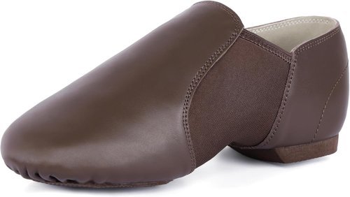 Linodes Unisex Jazz Shoes - Slip-On Leather Dance Footwear for Men and Women