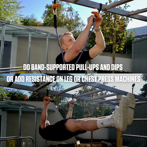 Angles90 Pull Up Assistance Bands - 2-Pack Black & Blue, 40 & 20 lb - Suspension Training with Angle 90s Grips - Deadlift Platform Bands for Lower Body - Pull Up Bar Assistance for Upper Body