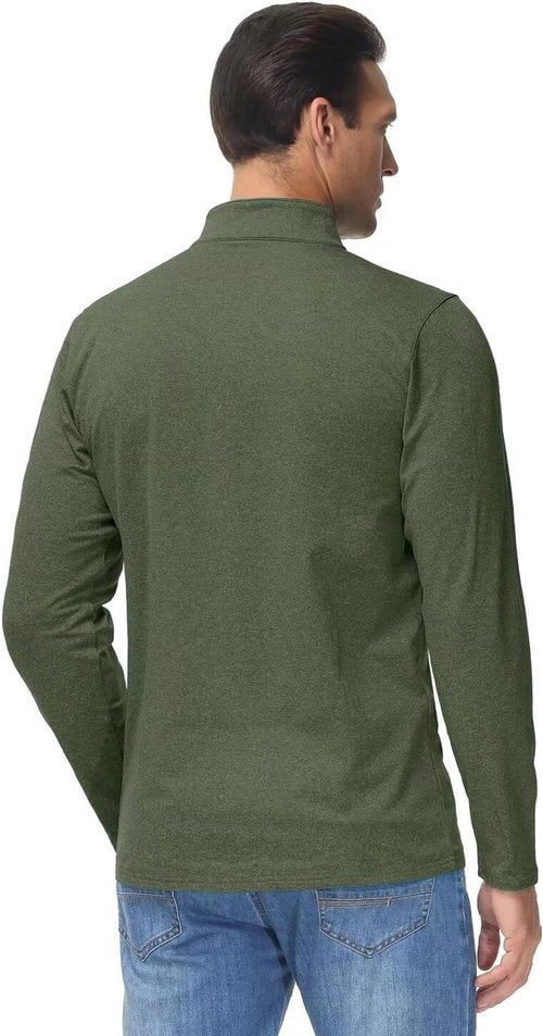 Boladeci Men's Quarter Zip Pullover - Premium Fleece Lined Heather Golf Shirt | Midweight Long Sleeve