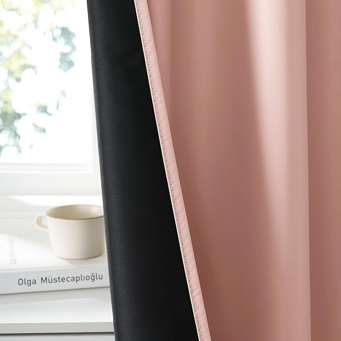 RYB HOME 100% Blackout Short Curtains