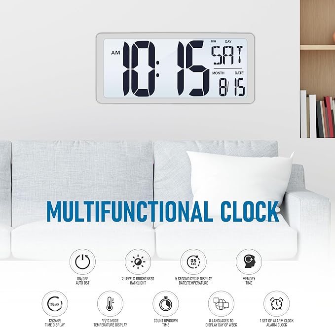 TXL 18.44" Large Digital Wall Clock