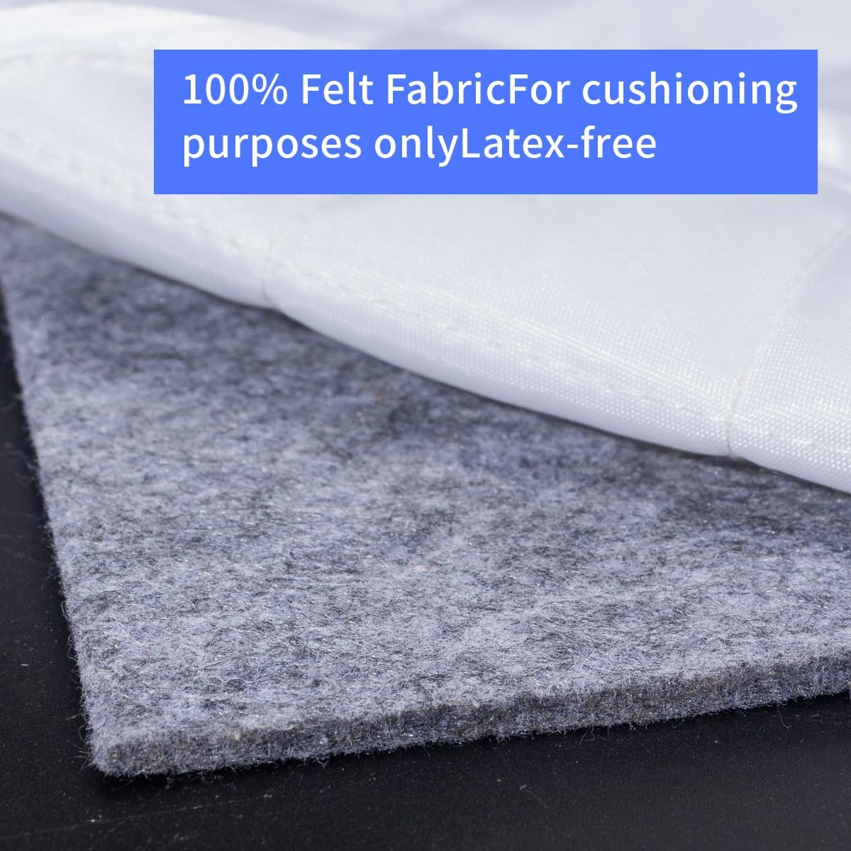 Extra Large Area Rug Cushioned Carpet Pad, 6x9 Ft, Thick Felt Pad for All Floors, Keeps Rug in Place Soft