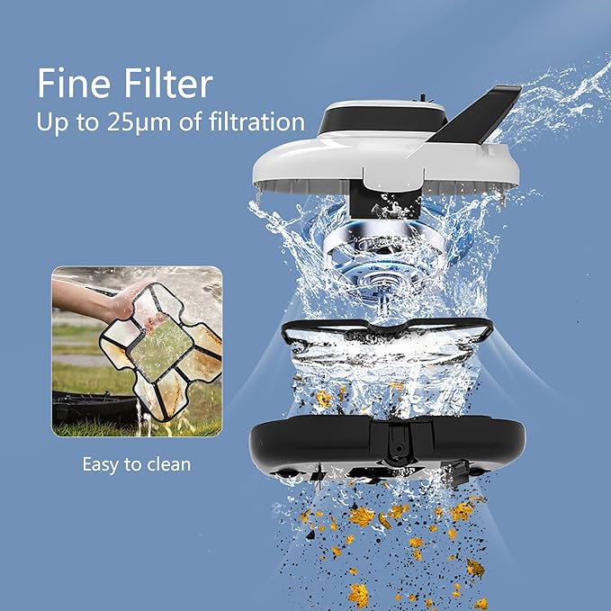 Pool Surface Skimmer Cleaner, Automatic Robotic Pool Vacuum Cleaner, Pool Cleaner Robot, Pool Sweepers for Inground Swimming Pools