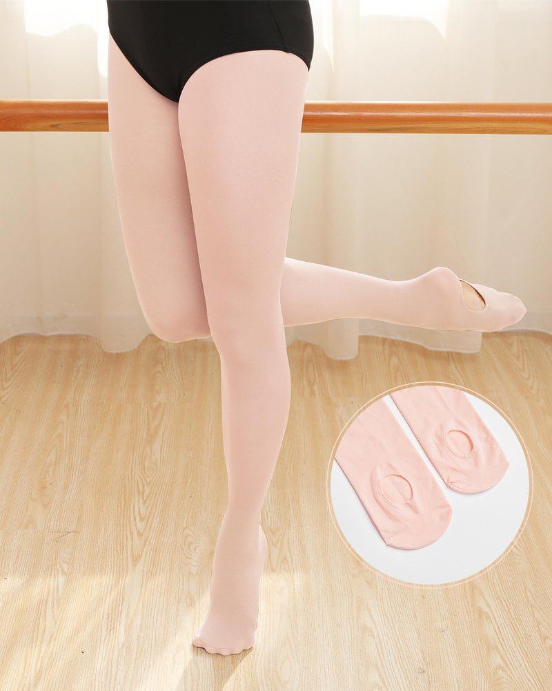 Stelle Women's Ballet Tights Convertible Dance Leggings Ultra Soft Pro Transition Tight(BP+TN,S)