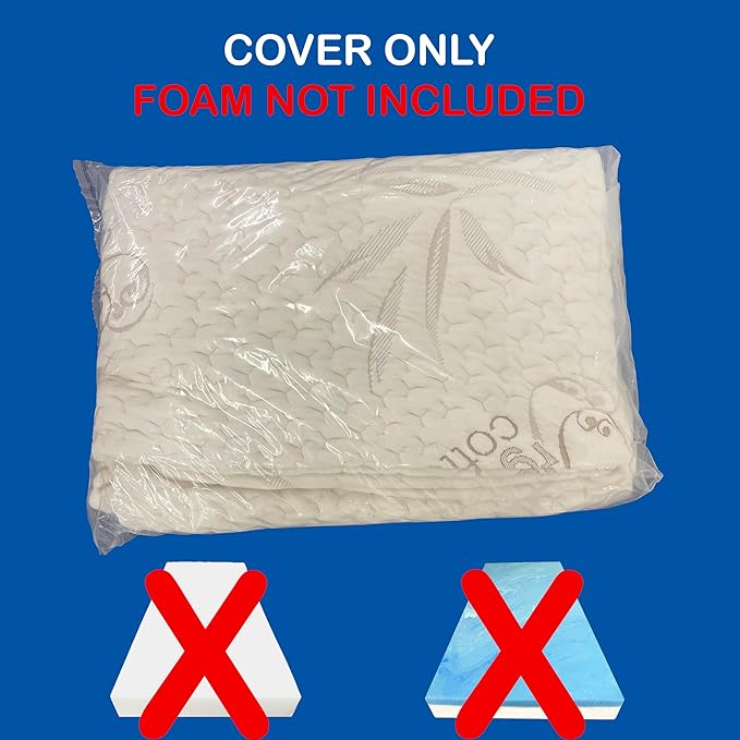 FoamRush 3" x 32" x 75" Bunk, Soft, Fitted, Zippered Mattress Cover Replacement, Premium Cotton, Waterproof, Non Skid Bottom, Mattress Pad Cover, Mattress Not Included