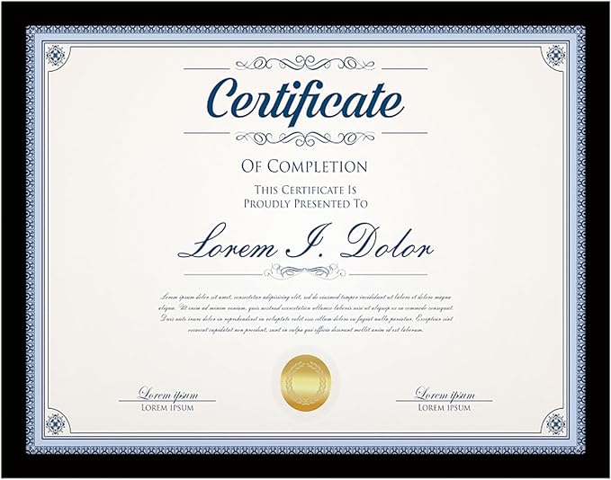 8.5x11 Picture Frame Set of 1,Black 8.5x11 Photo Frames Bulk for Document Certificate Award Diploma, Wall Hanging or Tabletop Display