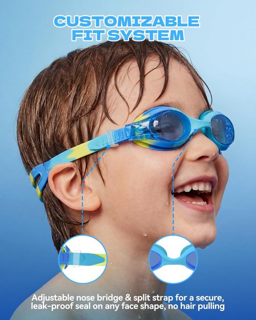 Aegend Swim Goggles for Kids | Anti-Fog Comfort Fit for Ages 3-8 | Perfect for Little Boys & Girls