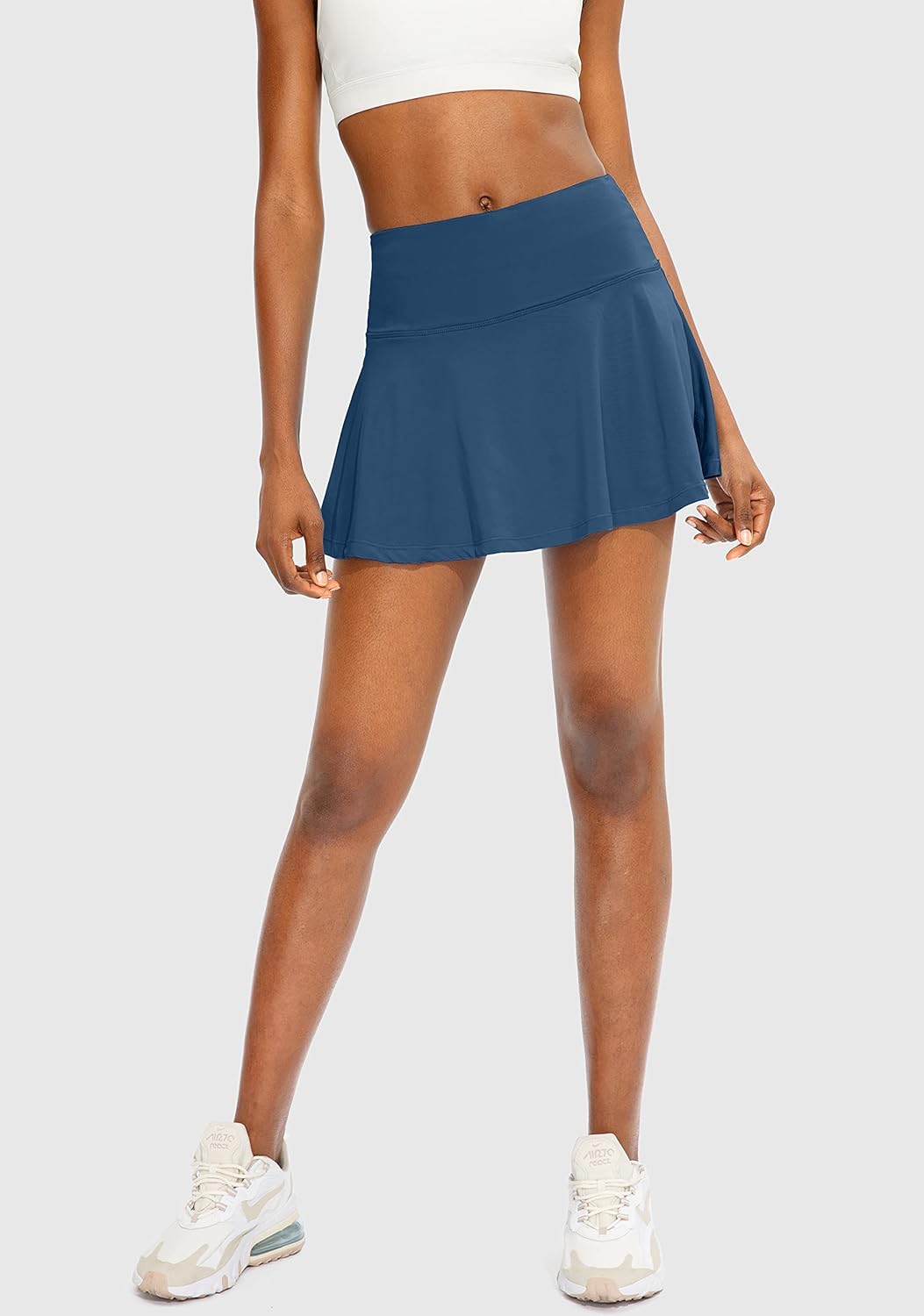 SANTINY Women's Pleated Tennis Skirt - High Waisted Athletic Golf Skort with 4 Pockets | Casual Running Wear