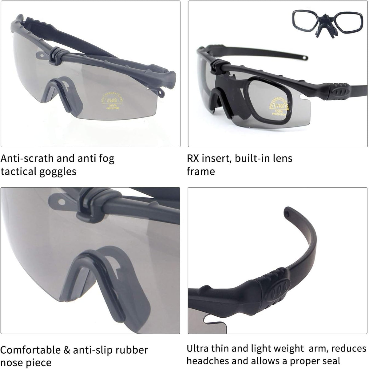 Skiennix Sports Goggles - Anti-Fog Sunglasses with 3 Interchangeable Lenses for Optimal Vision